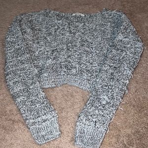 Cropped sweater worn a few times, medium/gray/black